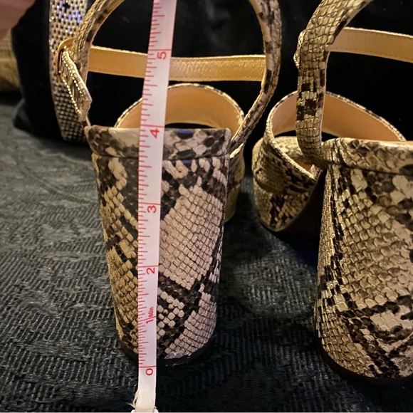 Bamboo platform snakeskin block heel sandals - Picture 7 of 8